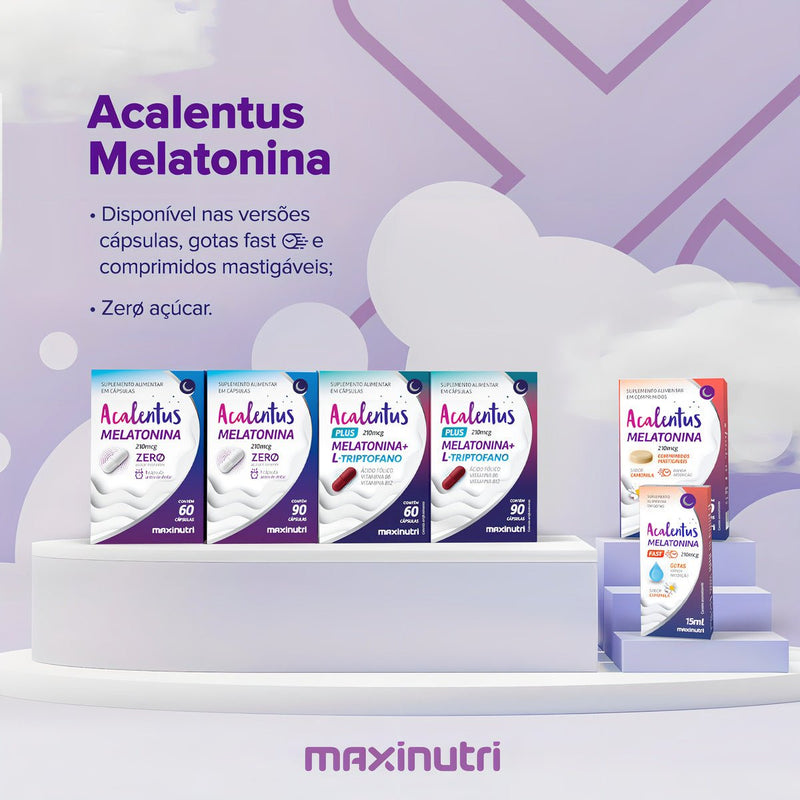 Acalentus Melatonina + Camomila Mastigável 30 Cp Maxinutri - Minha loja