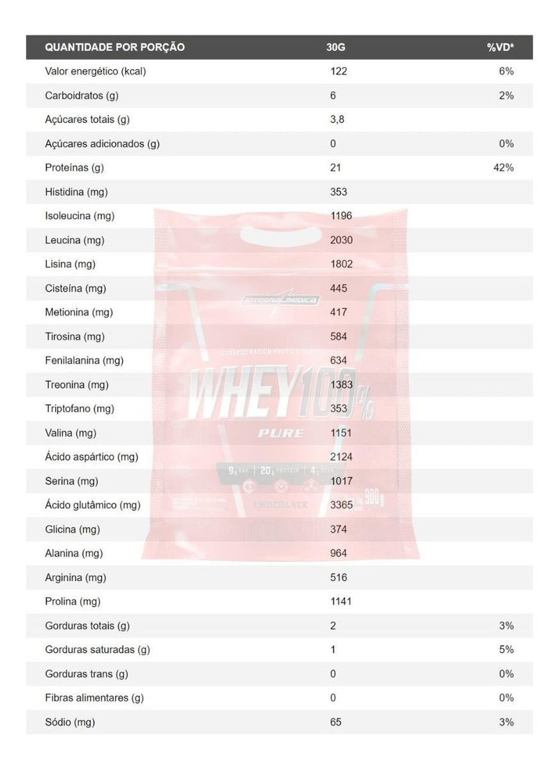 Whey 100% Pure Refil (900g) - Baunilha Integralmédica - Minha loja